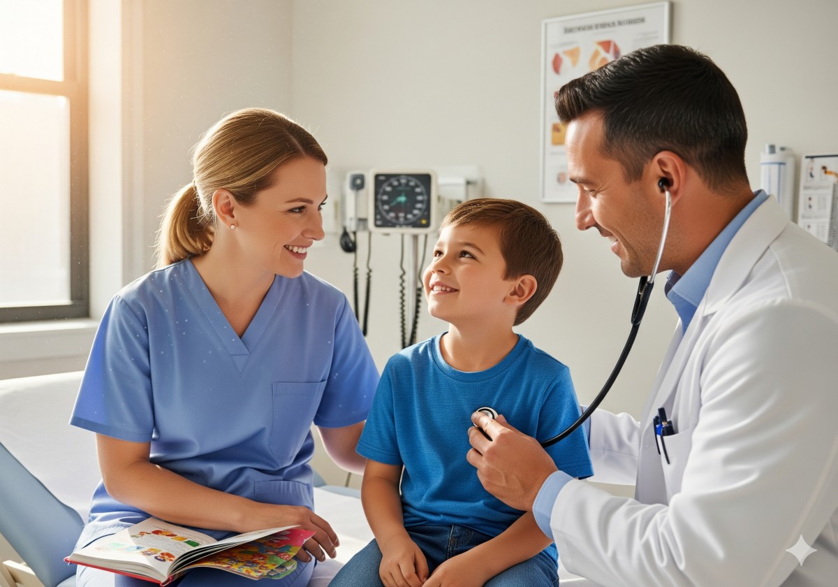 Healthcare professional using a computer